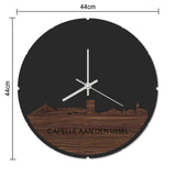 Skyline Klok Rond Capelle aan den IJssel Bamboe houten cadeau decoratie relatiegeschenk van WoodWideCities
