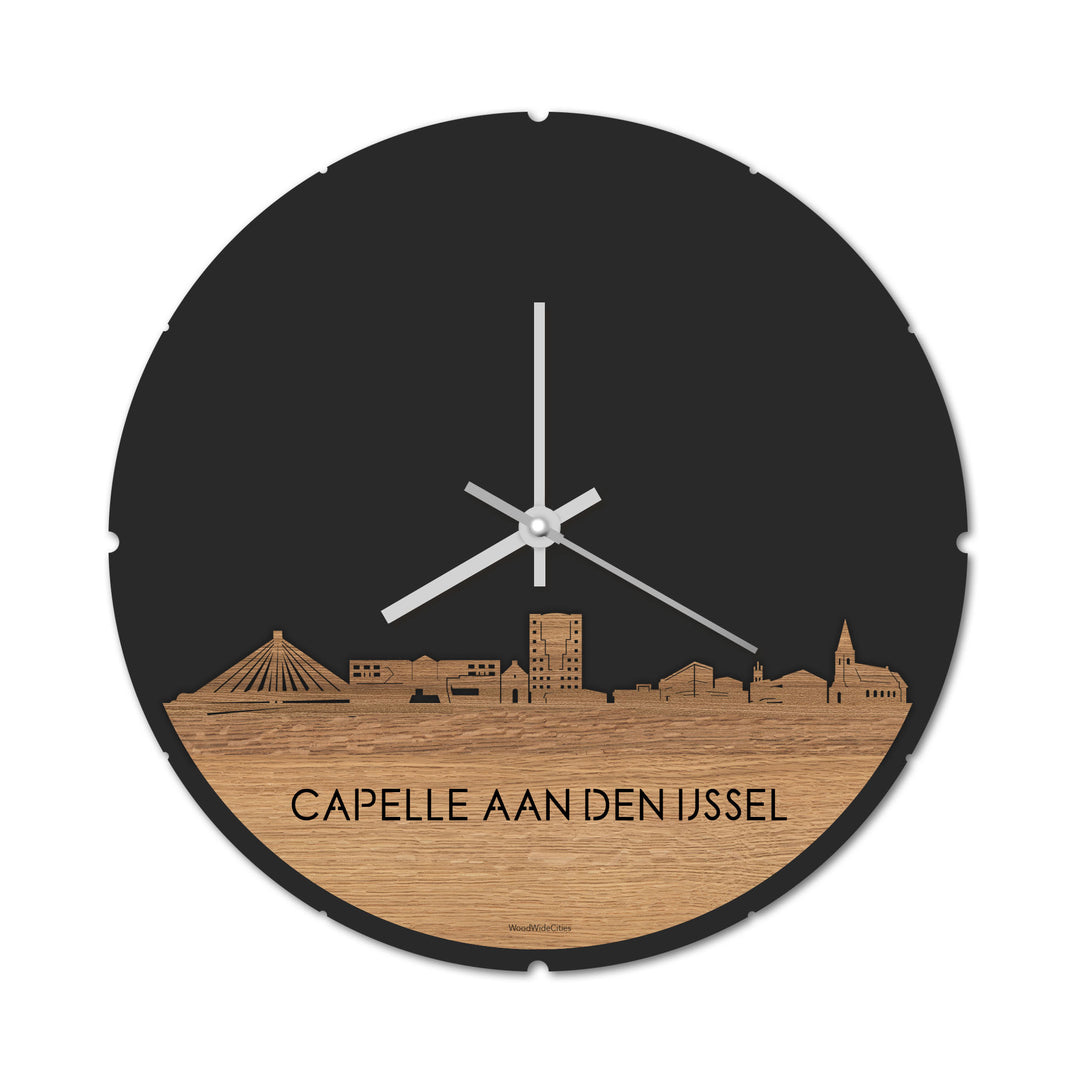 Skyline Klok Capelle aan den IJssel Eiken houten cadeau decoratie relatiegeschenk van WoodWideCities