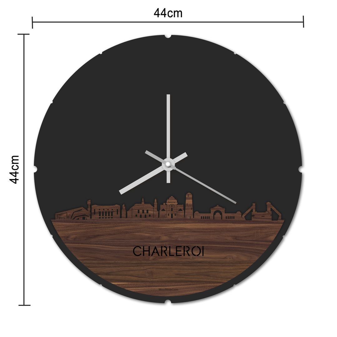 Skyline Klok Charleroi Eiken houten cadeau decoratie relatiegeschenk van WoodWideCities