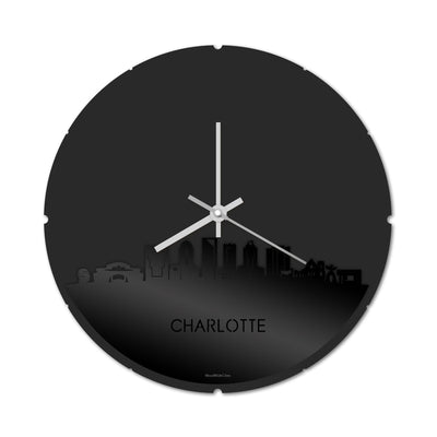 Skyline Clock Round Charlotte Black Glossy