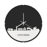 Skyline Klok Rond Coevorden Wit Glanzend