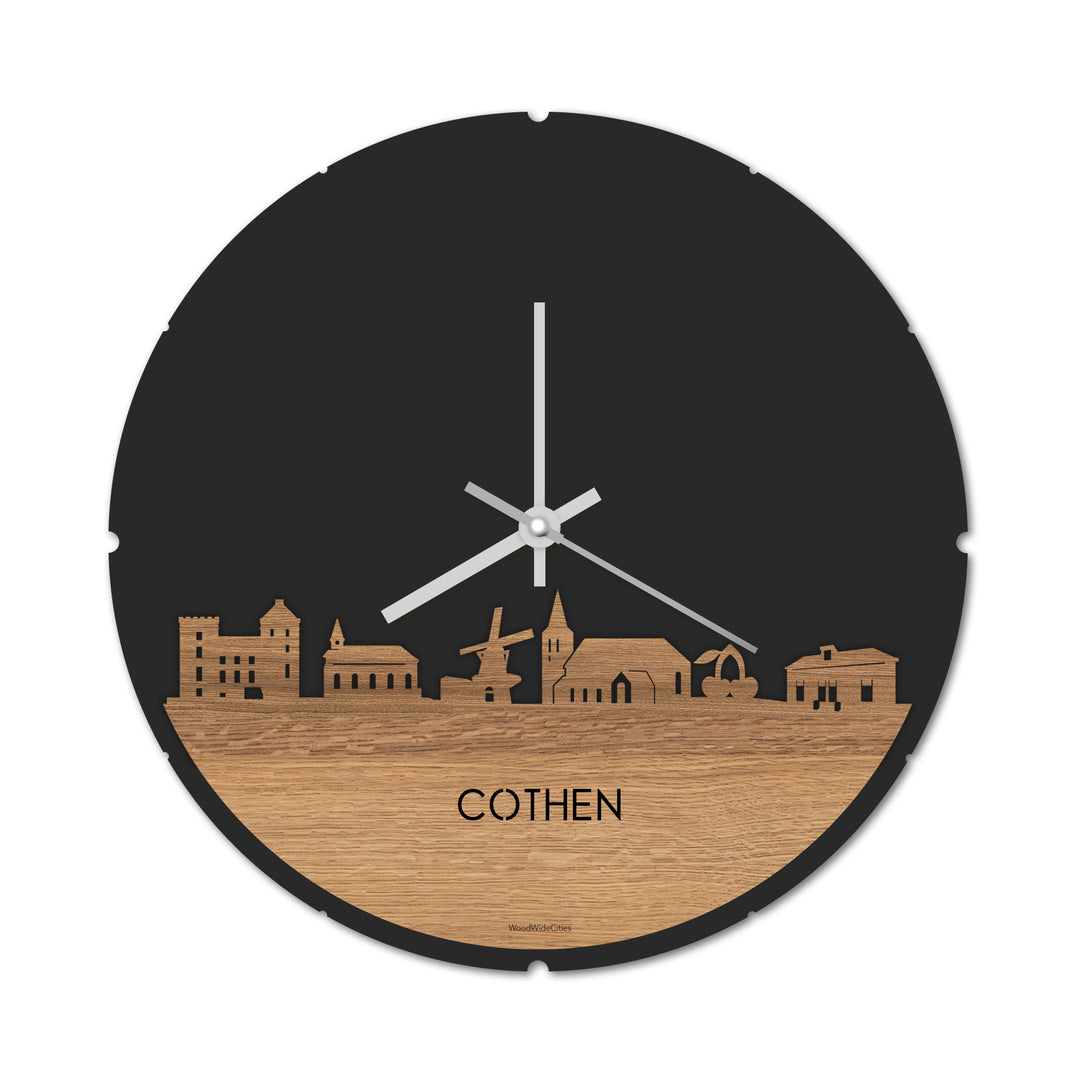 Skyline Klok Cothen Eiken houten cadeau decoratie relatiegeschenk van WoodWideCities