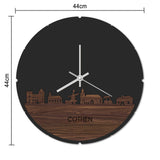 Skyline Klok Rond Cothen Noten houten cadeau decoratie relatiegeschenk van WoodWideCities