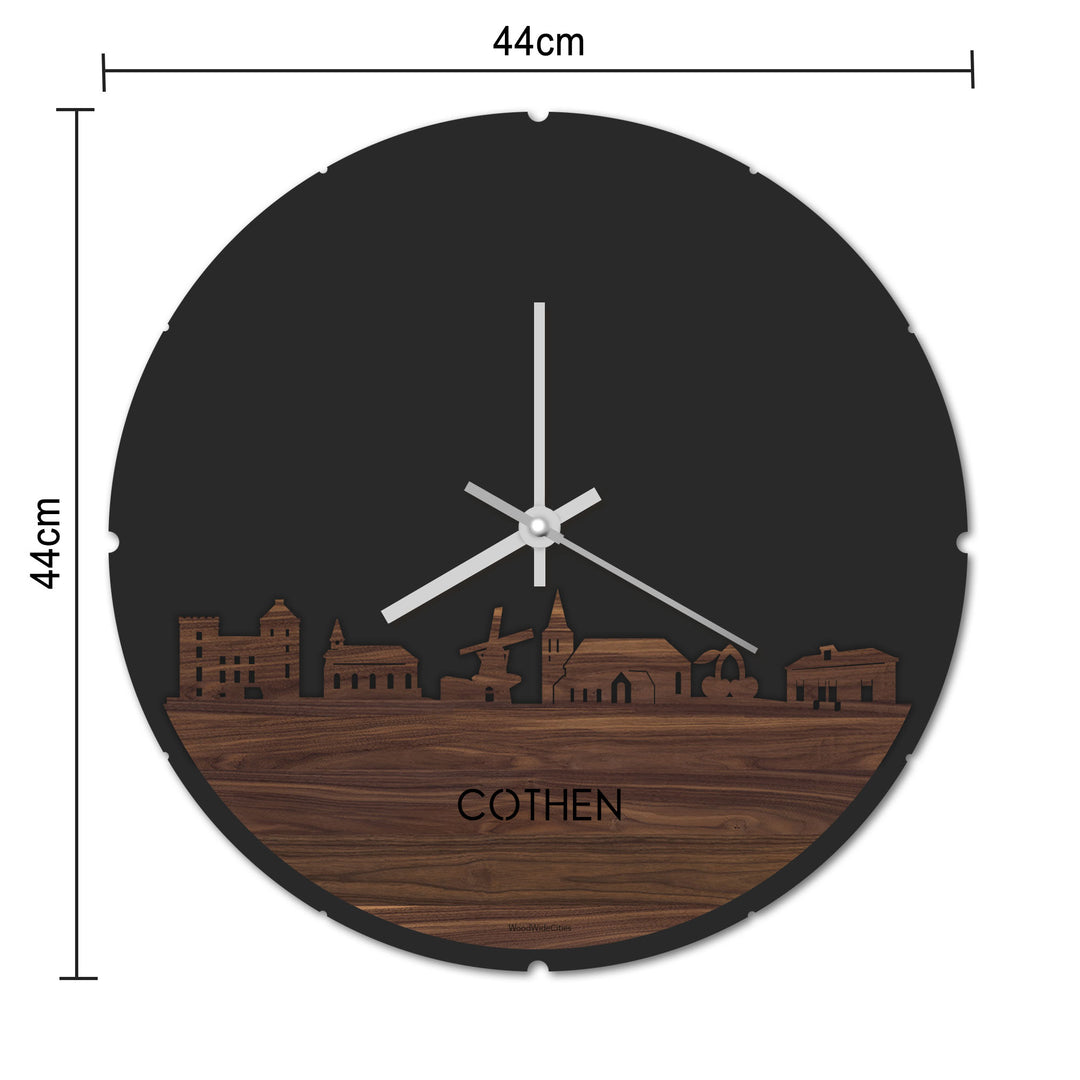 Skyline Klok Rond Cothen Palissander houten cadeau decoratie relatiegeschenk van WoodWideCities