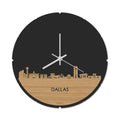 Skyline Clock Round Dallas Bamboo