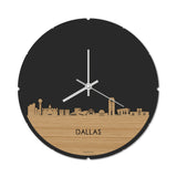 Skyline Klok Rond Dallas Bamboe