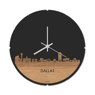 Skyline Clock Round Dallas Oak
