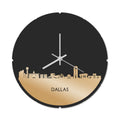 Skyline Clock Round Dallas Gold Metallic