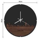 Skyline Klok Rond Dallas Wit glanzend gerecycled kunststof cadeau decoratie relatiegeschenk van WoodWideCities