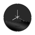 Skyline Clock Round Dallas Black Glossy