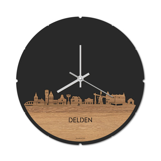 Skyline Klok Delden Eiken houten cadeau decoratie relatiegeschenk van WoodWideCities