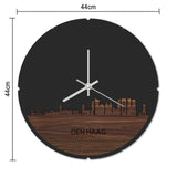 Skyline Klok Rond Den Haag Metallic Goud gerecycled kunststof cadeau decoratie relatiegeschenk van WoodWideCities