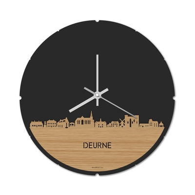 Skyline Clock Round Deurne Bamboo