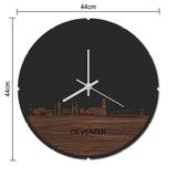 Skyline Klok Rond Deventer Metallic Goud gerecycled kunststof cadeau decoratie relatiegeschenk van WoodWideCities