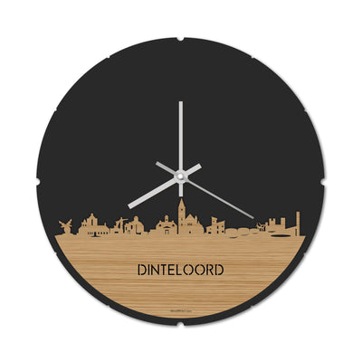 Skyline Clock Round Dinteloord Bamboo