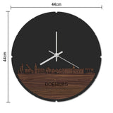 Skyline Klok Rond Doesburg Wit glanzend gerecycled kunststof cadeau decoratie relatiegeschenk van WoodWideCities