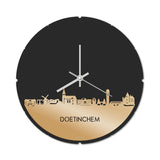 Skyline Klok Rond Doetinchem Goud Metallic