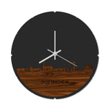 Skyline Klok Rond Doetinchem Palissander houten cadeau decoratie relatiegeschenk van WoodWideCities