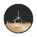 Skyline Klok Rond Dokkum Goud Metallic