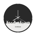 Skyline Klok Rond Dokkum Wit Glanzend