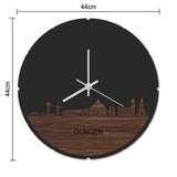Skyline Klok Rond Dongen Palissander houten cadeau decoratie relatiegeschenk van WoodWideCities