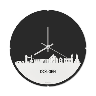 Skyline Clock Round Dongen White Glossy