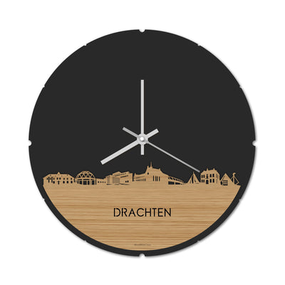 Skyline Clock Round Drachten Bamboo