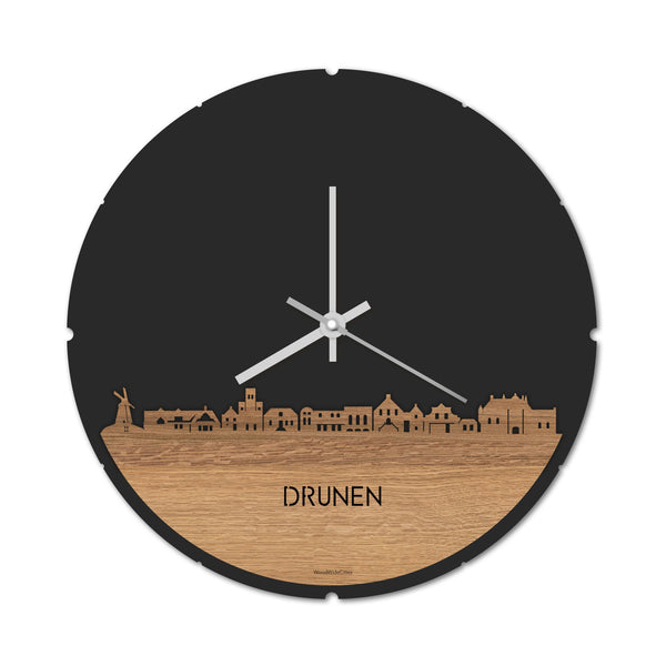 Skyline Klok Drunen Eiken houten cadeau decoratie relatiegeschenk van WoodWideCities