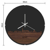 Skyline Klok Rond Echt Bamboe houten cadeau decoratie relatiegeschenk van WoodWideCities