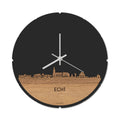 Skyline Klok Rond Echt Eiken