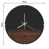 Skyline Klok Rond Ede Eiken houten cadeau decoratie relatiegeschenk van WoodWideCities
