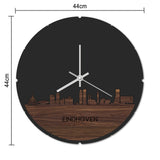Skyline Klok Rond Eindhoven Wit glanzend gerecycled kunststof cadeau decoratie relatiegeschenk van WoodWideCities
