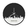 Skyline Klok Rond Eindhoven Wit Glanzend
