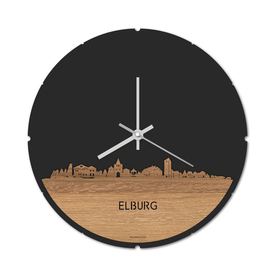 Skyline Klok Elburg Eiken houten cadeau decoratie relatiegeschenk van WoodWideCities