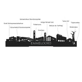 Skyline Klok Rond Emmeloord Eiken houten cadeau decoratie relatiegeschenk van WoodWideCities