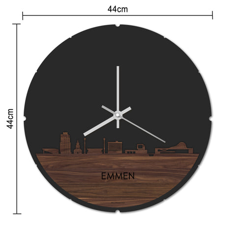 Skyline Klok Rond Emmen Bamboe houten cadeau decoratie relatiegeschenk van WoodWideCities