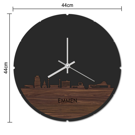Skyline Klok Rond Emmen Bamboe houten cadeau decoratie relatiegeschenk van WoodWideCities