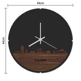 Skyline Klok Rond Emmen Metallic Goud gerecycled kunststof cadeau decoratie relatiegeschenk van WoodWideCities