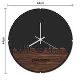 Skyline Klok Rond Enkhuizen Zwart glanzend gerecycled kunststof cadeau decoratie relatiegeschenk van WoodWideCities