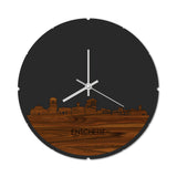 Skyline Klok Rond Enschede Palissander Palissander  houten cadeau decoratie relatiegeschenk van WoodWideCities