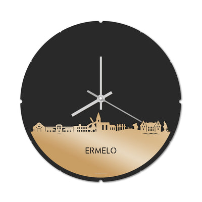 Skyline Clock Round Ermelo Gold Metallic