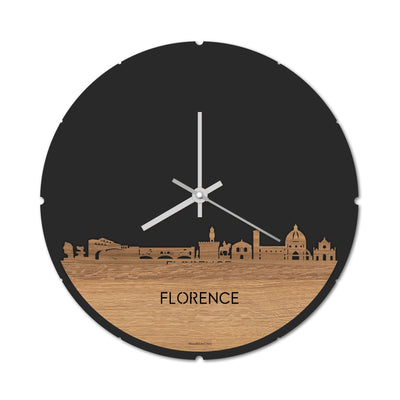 Skyline Clock Round Florence Oak