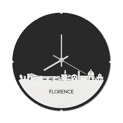 Skyline Clock Round Florence White Glossy