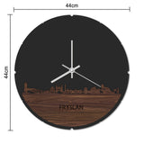Skyline Klok Rond Fryslan Metallic Goud gerecycled kunststof cadeau decoratie relatiegeschenk van WoodWideCities