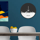 Skyline Klok Rond Fryslan Wit glanzend gerecycled kunststof cadeau decoratie relatiegeschenk van WoodWideCities
