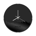 Skyline Klok Rond Fryslân Zwart Glanzend