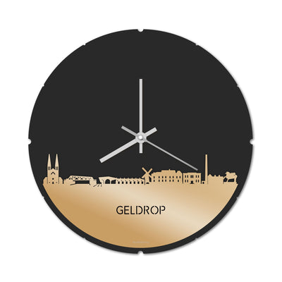 Skyline Clock Round Geldrop Gold Metallic