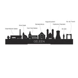 Skyline Klok Rond Geleen Bamboe houten cadeau decoratie relatiegeschenk van WoodWideCities