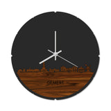 Skyline Klok Rond Gemert Palissander houten cadeau decoratie relatiegeschenk van WoodWideCities