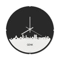 Skyline Klok Rond Genk Wit Glanzend